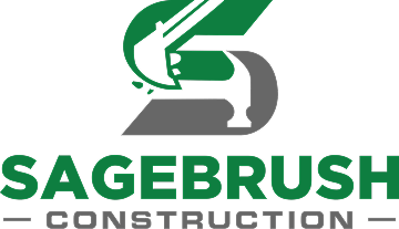 Sagebrush Construction company logo with excavator graphic.